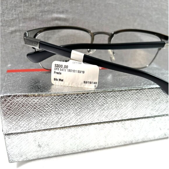 Prada Eyeglasses Mens Black Matte OPR 54IV 1BO101 53mm Made Italy Designer Frame - Picture 3 of 5